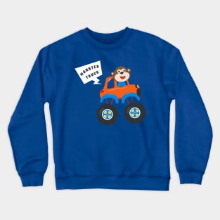 illustration of monster truck with cartoon style. Crewneck Sweatshirt